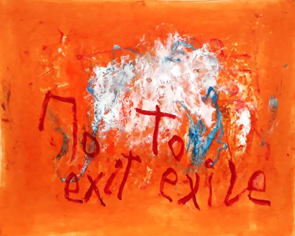 Hans Pfleiderer - no exit to exile - 06.12.2019 - Öl auf Papier - 40cm x 50cm