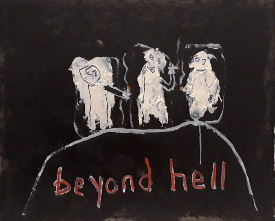 Hans Pfleiderer - beyond hell - 31.03.2020 - Öl auf Papier - 40cm x 50cm